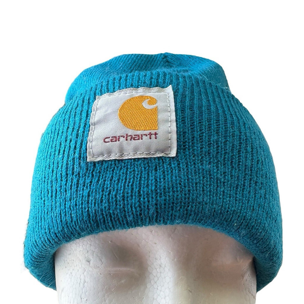 Carhartt Unisex Knit Cuffed Beanie Classic Hat Turquoise Teal Logo Stocking Cap
